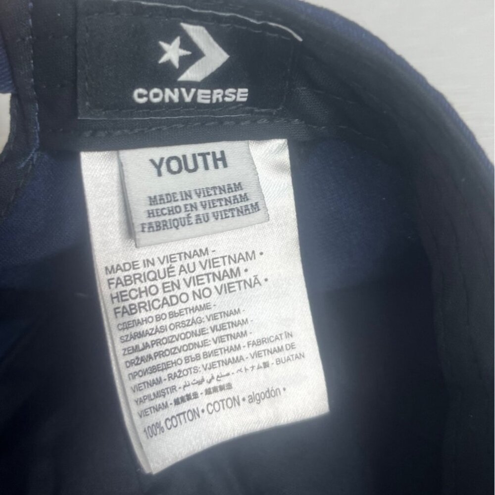 Converse Baseball Cap Hat Youth Size Blue Logo Patch Adjustable Strap - Picture 5 of 9